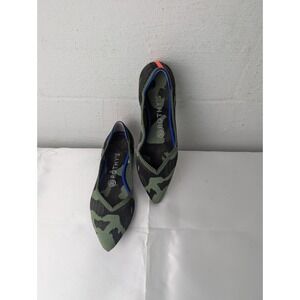 ROTHYS Ballet Flat Womens Size 8 Green‎ Camo Pointed Toe Slip On Shoes Points